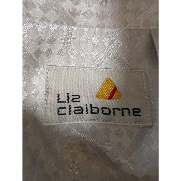 Vintage Liz Claiborne Satin Checkerboard print buttoned down shirt Sz 4 - Picture 7 of 10